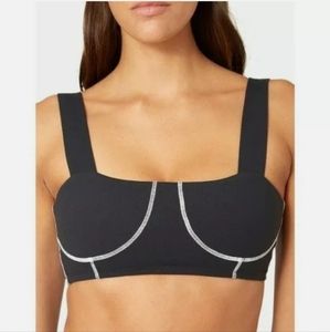 We Wore What Active Corset Top Solid Black Size Medium NWT